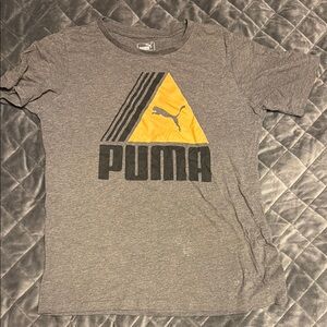 Puma Gray and Yellow Graphic T-Shirt